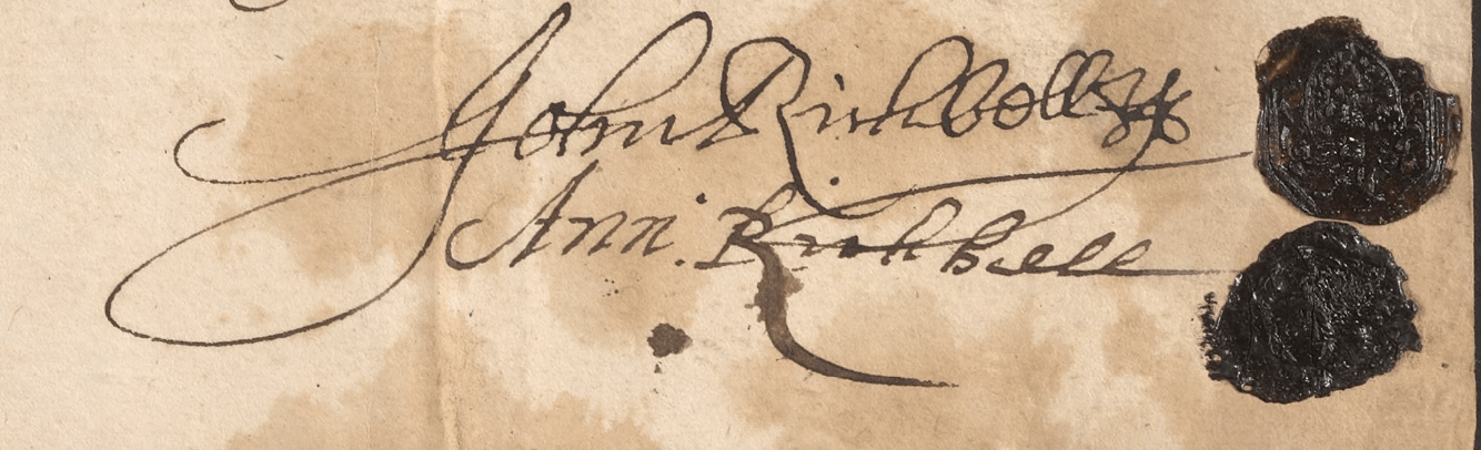 Signatures John Ann Richbell 17 Nov 1666